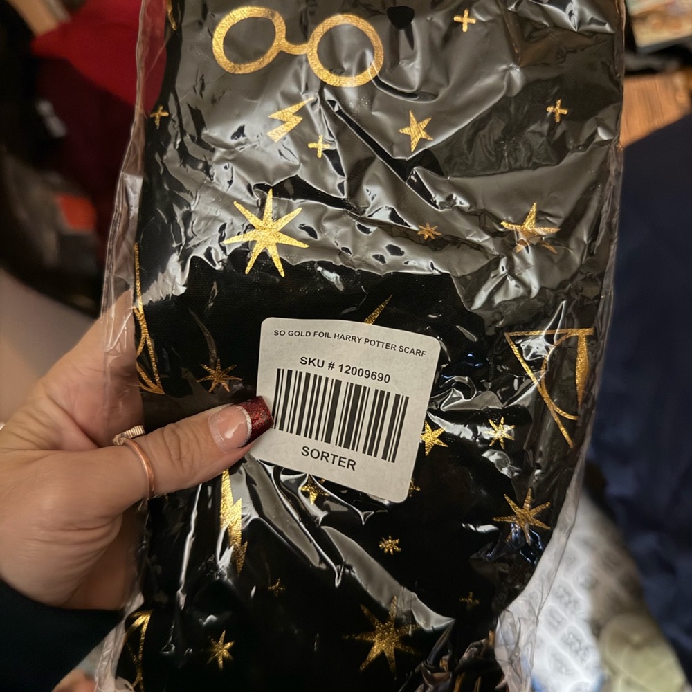 Torrid Black and Gold Star Scarf